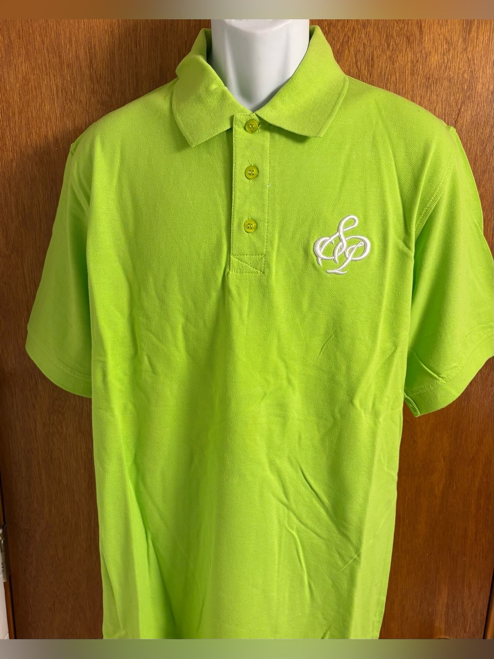NWT Mens South Pole Logo Pique Lime Green Polo Shirt Sz. L